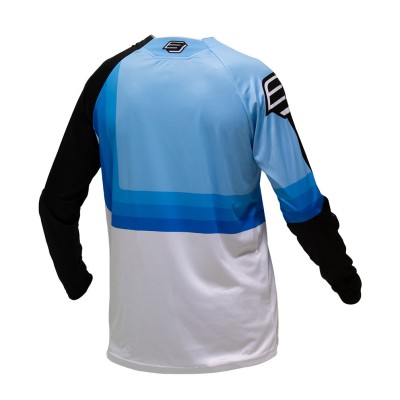 Maillot Enfant Bud Racing 95' Evo Bleu Ciel Noir Blanc 