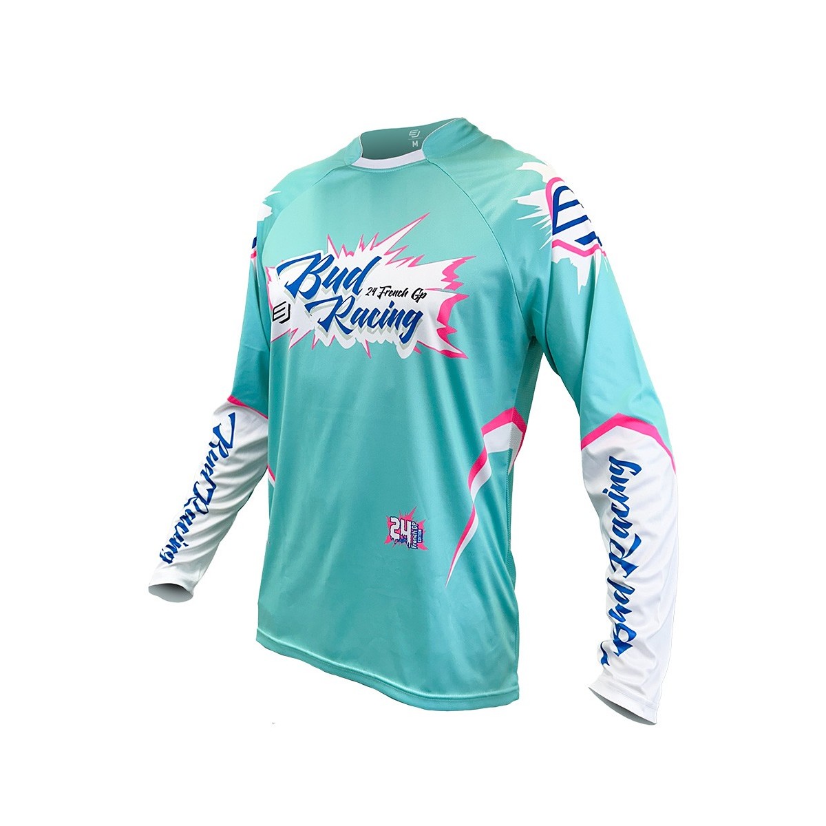 Maillot Enfant Bud Racing Edition Limitée Grand Prix de France Aqua/Rose 