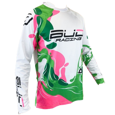 Maillot Bud Racing Edition limitée Krea Rose Vert Blanc 