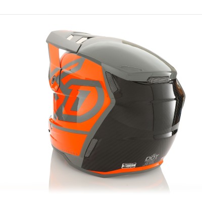 Casque 6D ATR-3 Hex Orange Fluo Brillant 