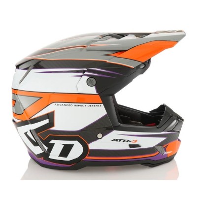 Casque 6D ATR-3 Hyper Orange Fluo Violet Brillant 