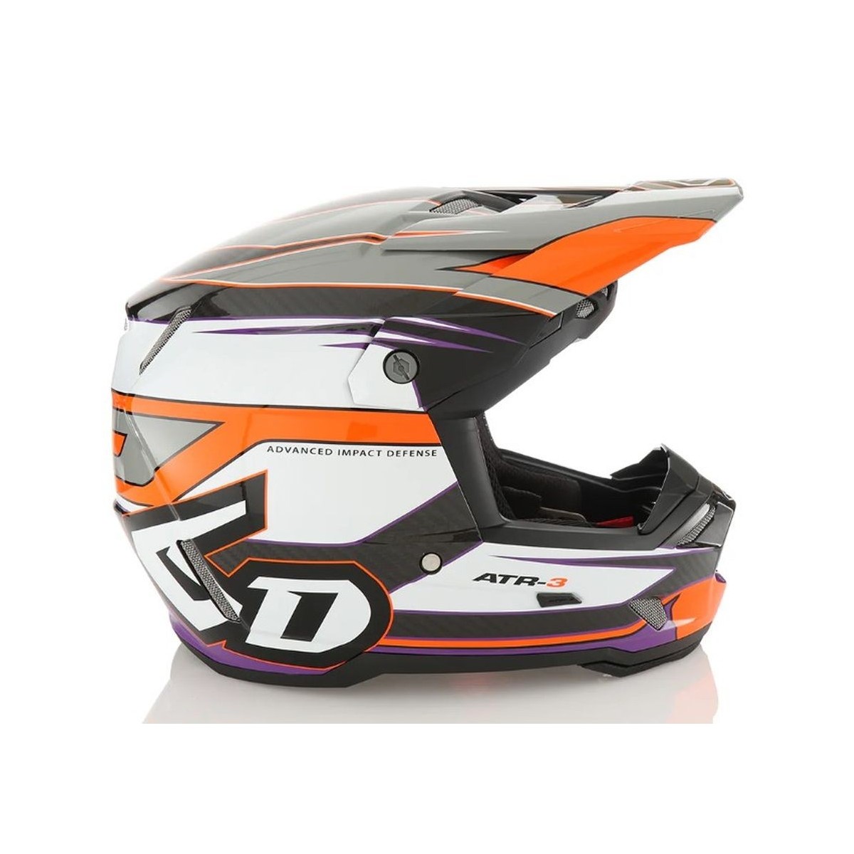 Casque 6D ATR-3 Hyper Orange Fluo Violet Brillant 