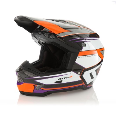 Casque 6D ATR-3 Hyper Orange Fluo Violet Brillant 