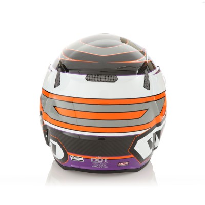 Casque 6D ATR-3 Hyper Orange Fluo Violet Brillant 