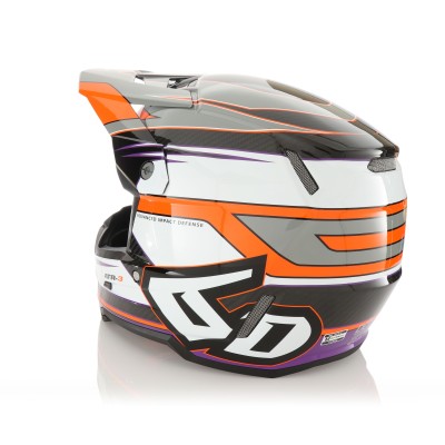 Casque 6D ATR-3 Hyper Orange Fluo Violet Brillant 