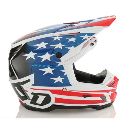 Casque 6D ATR-3 Patriot Rouge Blanc Bleu Brillant 