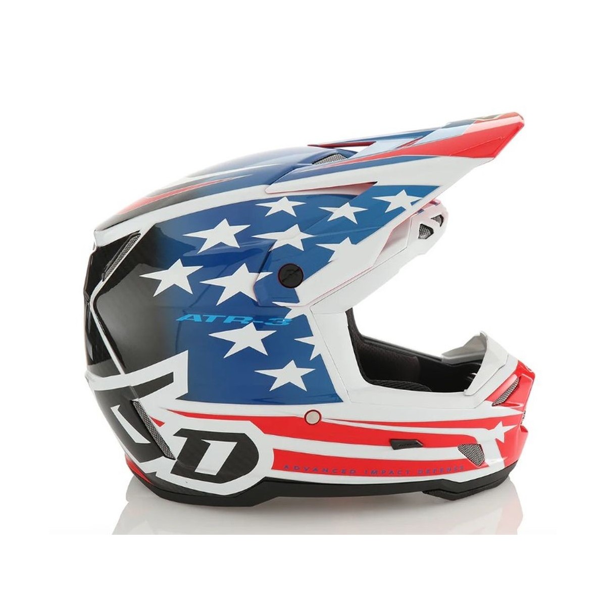 Casque 6D ATR-3 Patriot Rouge Blanc Bleu Brillant 