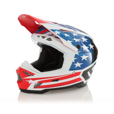 Casque 6D ATR-3 Patriot Rouge Blanc Bleu Brillant 