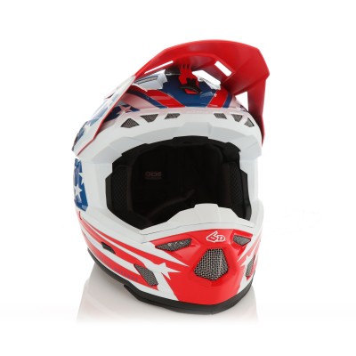 Casque 6D ATR-3 Patriot Rouge Blanc Bleu Brillant 