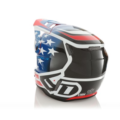 Casque 6D ATR-3 Patriot Rouge Blanc Bleu Brillant 