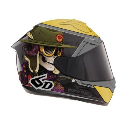 Casque 6D ATS-1R Voodoo Ranger Brillant Noir Gold       