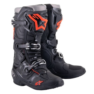 Bottes Alpinestars Tech 10 Noir Rouge Fluo 