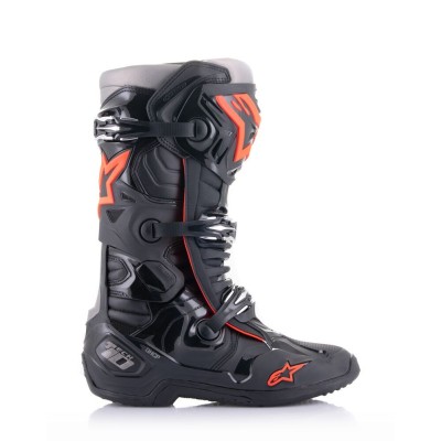Bottes Alpinestars Tech 10 Noir Rouge Fluo 