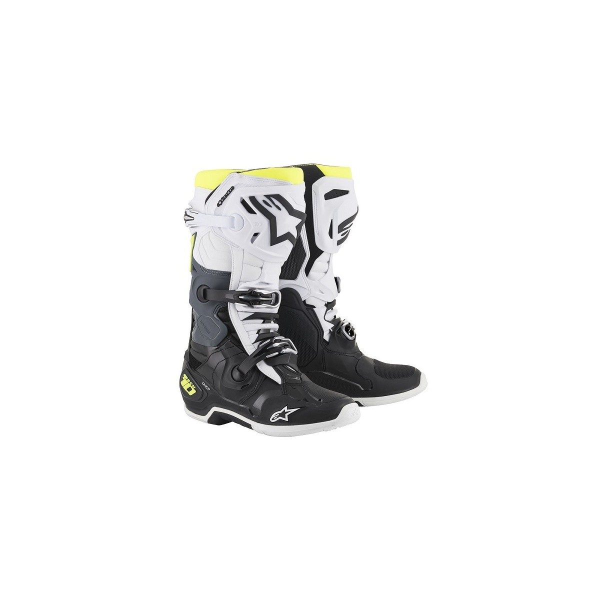 Bottes Alpinestars Tech 10 Noir/Blanc/Jaune Fluo 