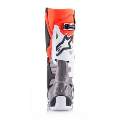 Bottes Alpinestars Tech 10 Noir Rouge Fluo Orange Fluo Blanc 