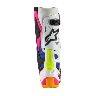 Bottes Alpinestars Tech 10 LE Coast Blanc Bleu Foncé Rose Fluo 