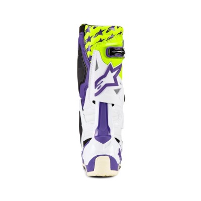 Bottes Alpinestars Tech 10 LE Dirt Studios Blanc Violet Jaune Fluo 