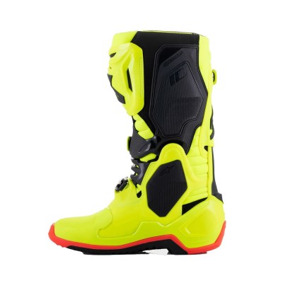 Bottes Alpinestars Tech 10 Jaune Fluo Noir Rouge Fluo 