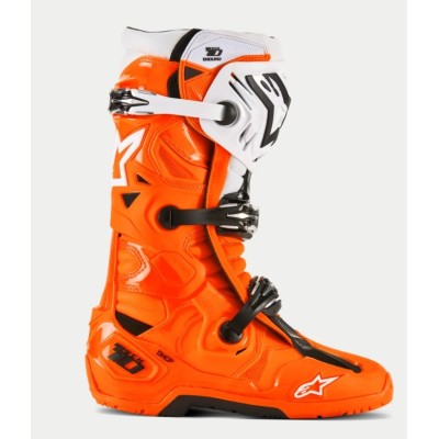 Bottes Alpinestars Tech 10 Enduro Orange Fluo Noir Blanc 