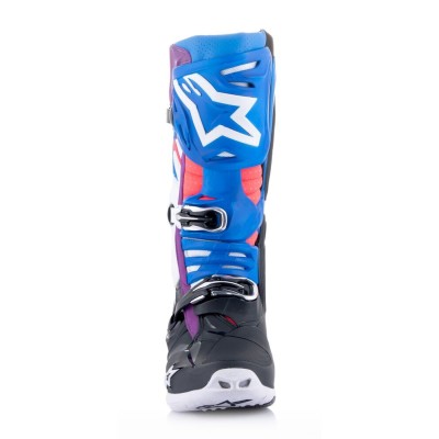 Bottes Alpinestars Tech 10 Supervented Noir Enamel Bleu Violet Blanc 