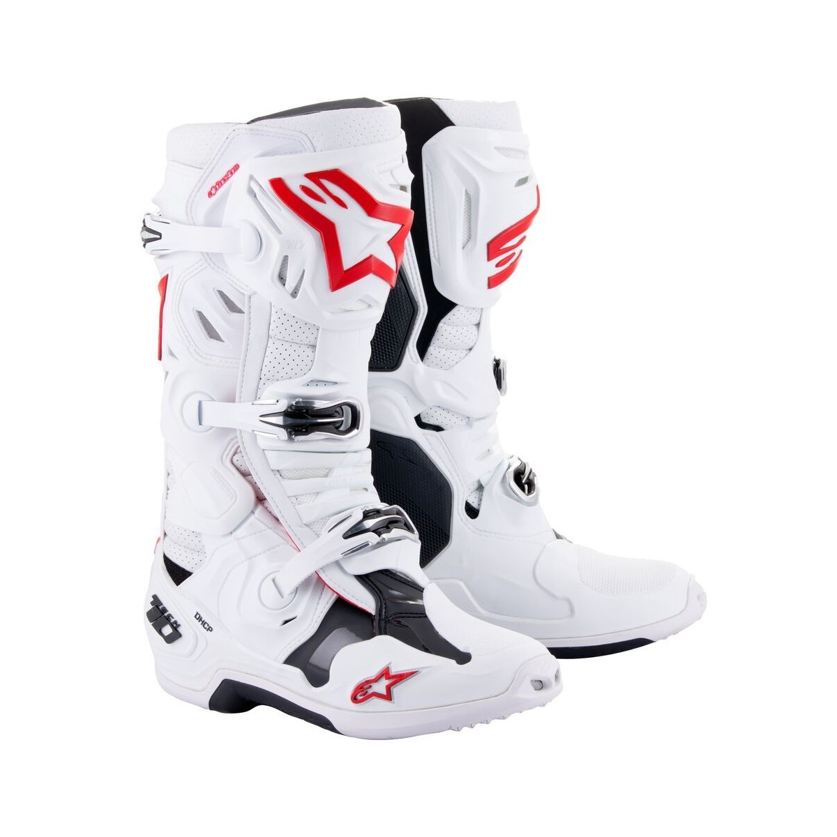 Bottes Alpinestars Tech 10 Supervented Blanc Rouge Brillant 