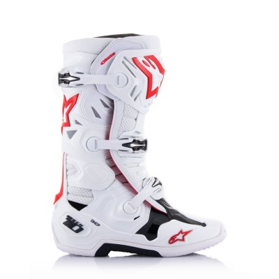 Bottes Alpinestars Tech 10 Supervented Blanc Rouge Brillant 