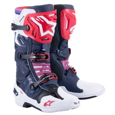 Bottes Alpinestars Tech 10 Supervented Marine Nuit Blanc Rainbow 
