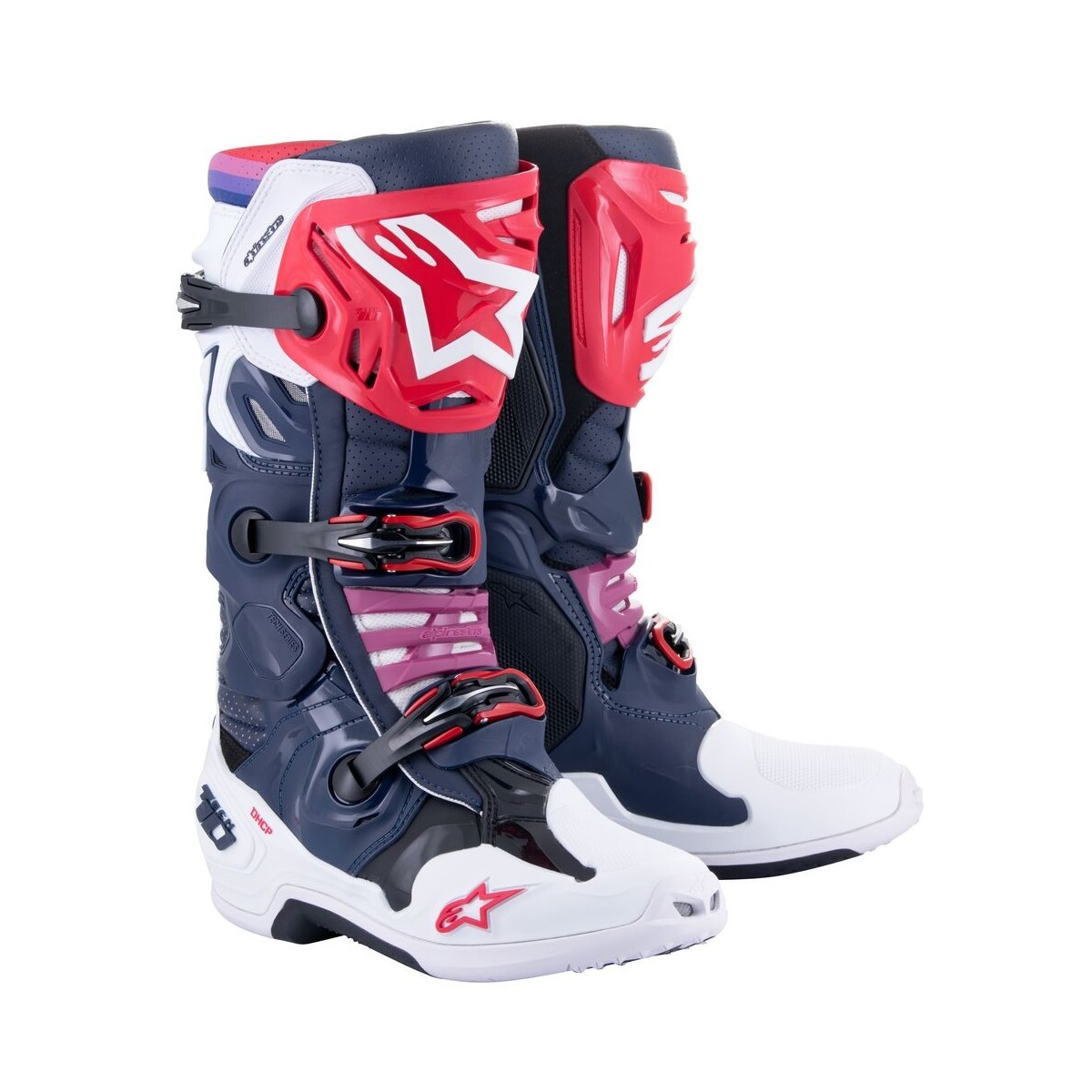Bottes Alpinestars Tech 10 Supervented Marine Nuit Blanc Rainbow 