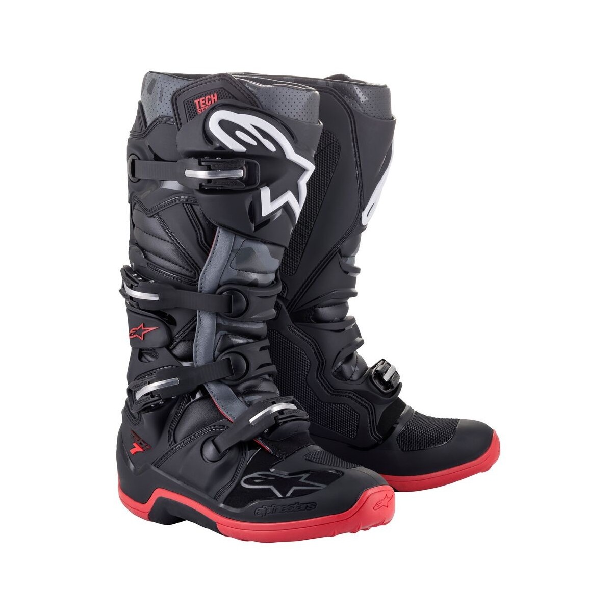 Bottes Alpinestars Tech 7 Noir Gris Rouge 