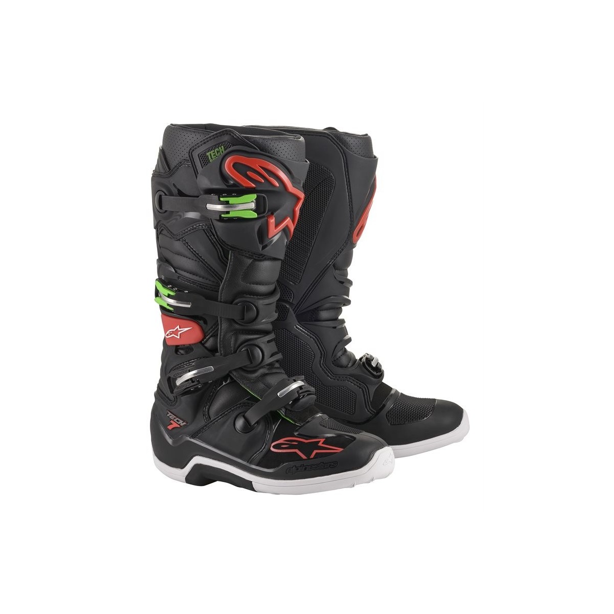 Bottes Alpinestars Tech 7 Noir Rouge Vert 