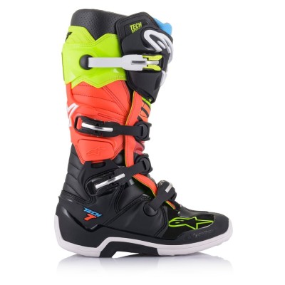 Bottes Alpinestars Tech 7 Noir Jaune Rouge Fluo 