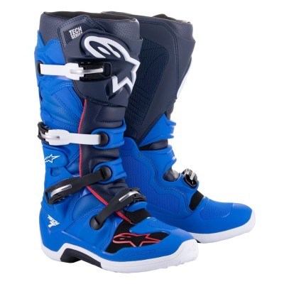 Bottes Alpinestars Tech 7 Bleu Alpine Marine Nuit Rouge Vif 