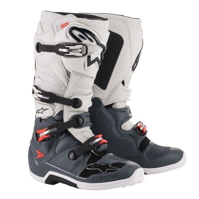 Bottes Alpinestars Tech 7 Gris Foncé/ Gris Clair/ Rouge Fluo 