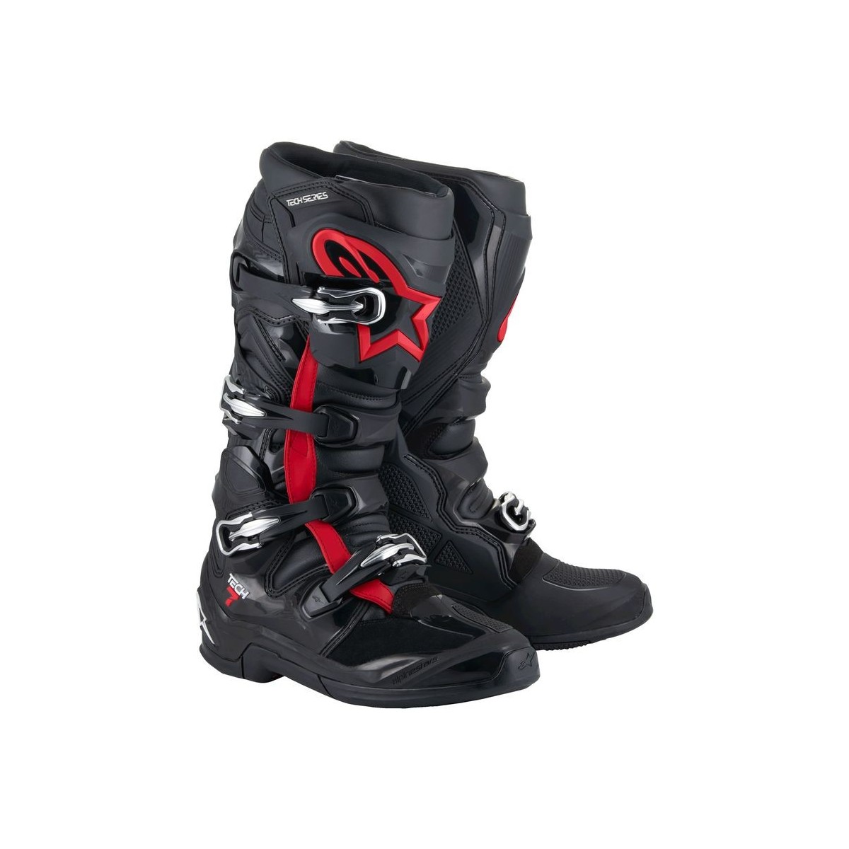 Bottes Alpinestars Tech 7 Noir Rouge Fluo 