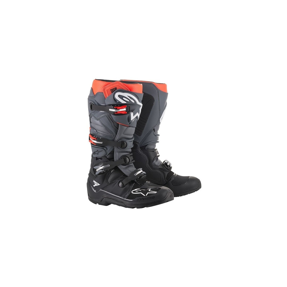 Bottes Alpinestars Tech 7 Enduro Noir Gris Rouge Fluo 