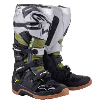 Bottes Alpinestars Tech 7 Enduro Noir Argent Vert 