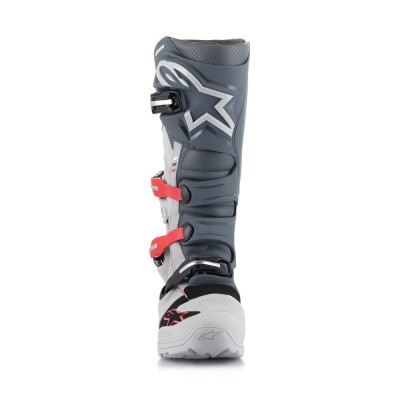 Bottes Alpinestars Tech 7 Enduro Gris Clair Gris Foncé Rouge Vif 