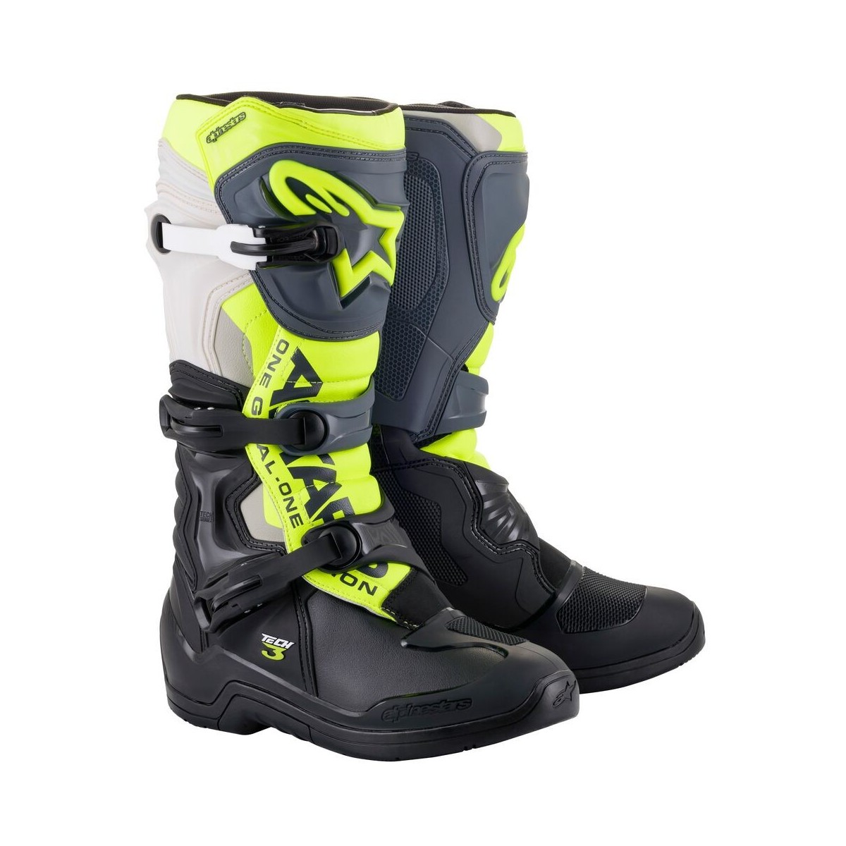 Bottes Alpinestars Tech 3 Noire Gris Jaune Fluo 