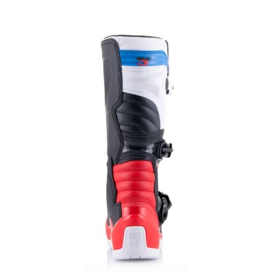Bottes Alpinestars Tech 3 Blanc Rouge Brillant Bleu Foncé 