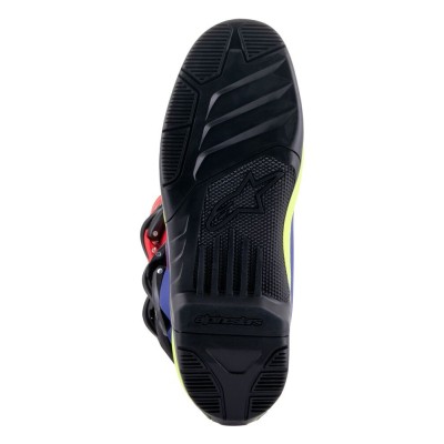 Bottes Alpinestars Tech 3 Rouge Brillant Bleu Foncé Jaune Fluo 