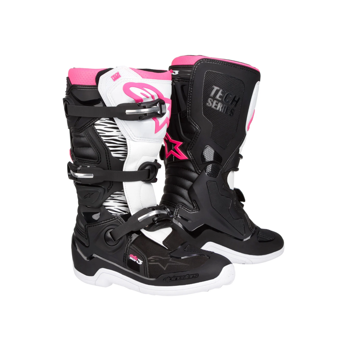 Bottes Alpinestars Tech 3 Stella Noir/Blanc/Pink 