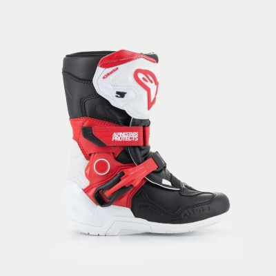 Bottes Enfants Alpinestars Tech 3S Blanc Noir Rouge Vif 