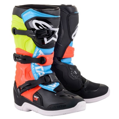 Bottes Enfants Alpinestars Tech 3S Noir Jaune Rouge Fluo 