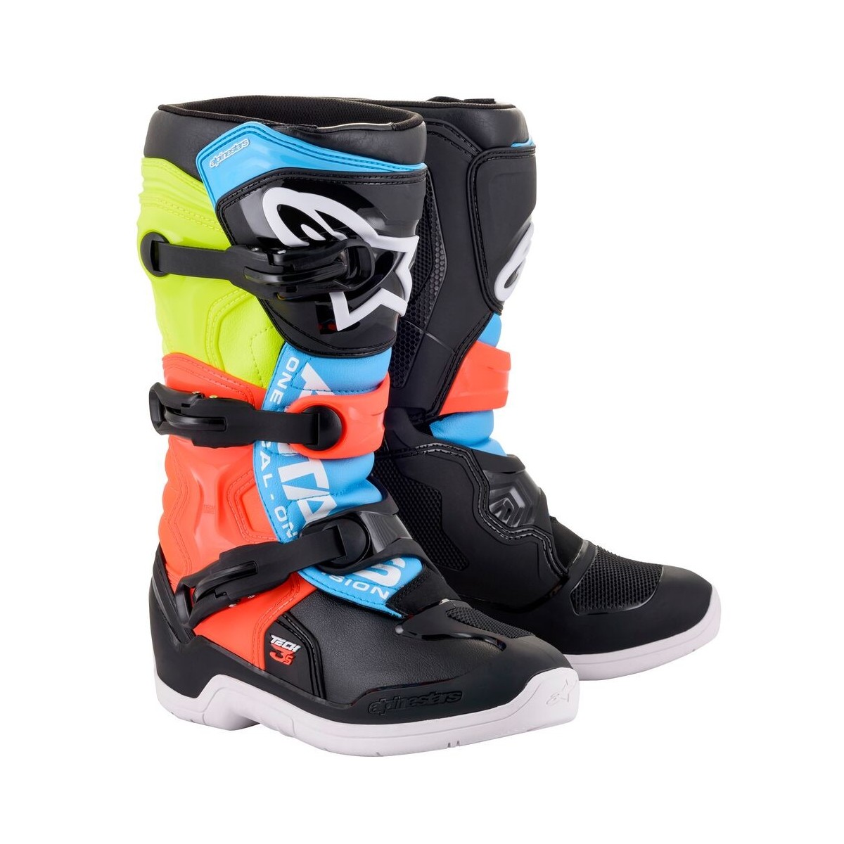 Bottes Enfants Alpinestars Tech 3S Noir Jaune Rouge Fluo 