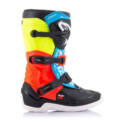 Bottes Enfants Alpinestars Tech 3S Noir Jaune Rouge Fluo 