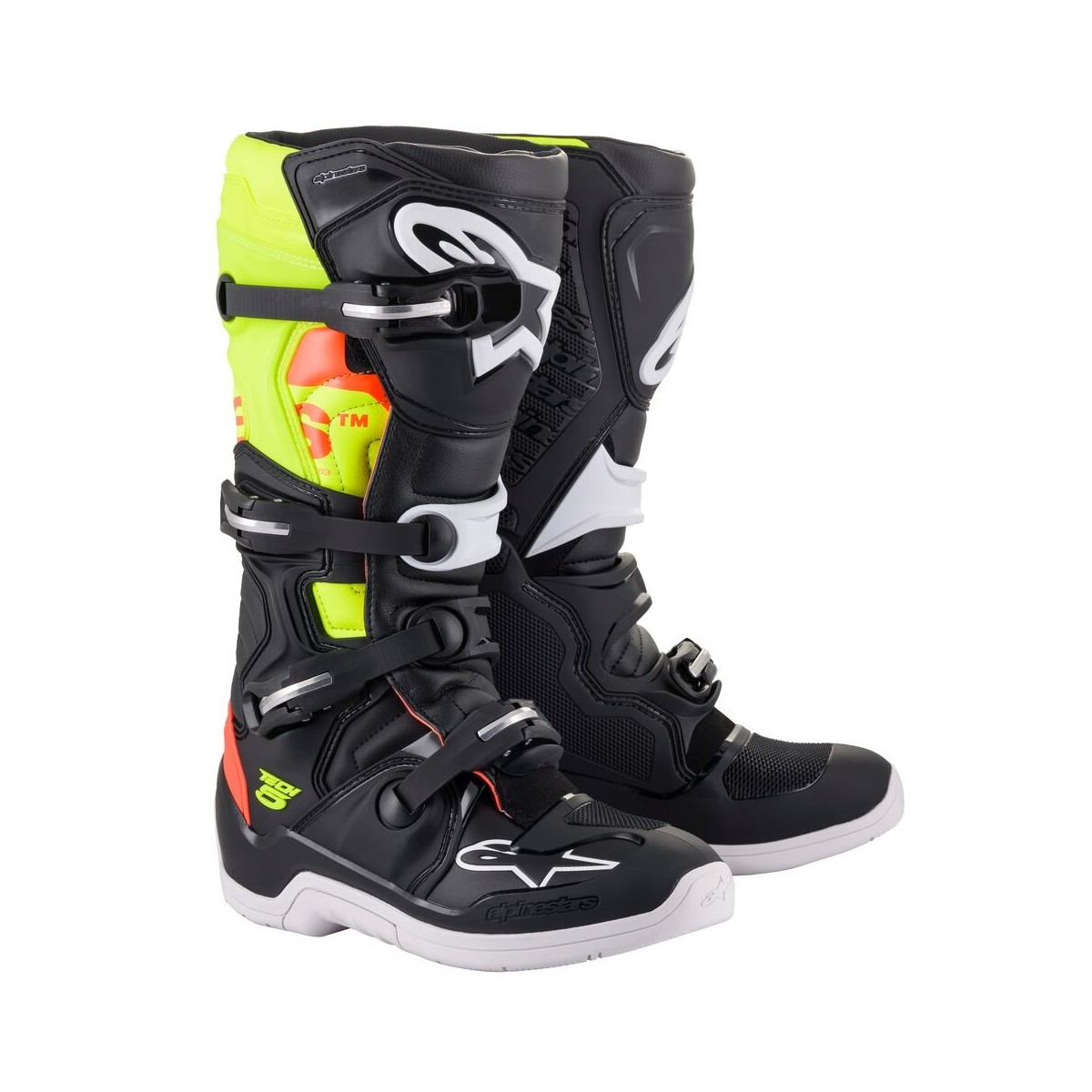 Bottes Alpinestars Tech 5 Noir Rouge Jaune Fluo 