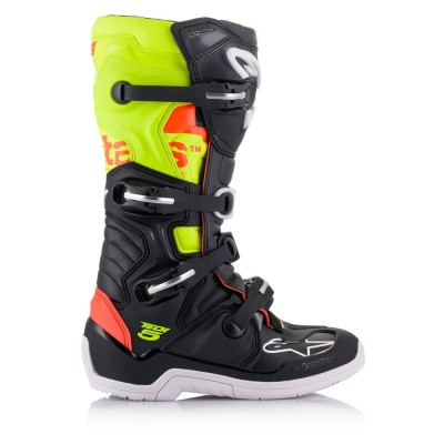 Bottes Alpinestars Tech 5 Noir Rouge Jaune Fluo 