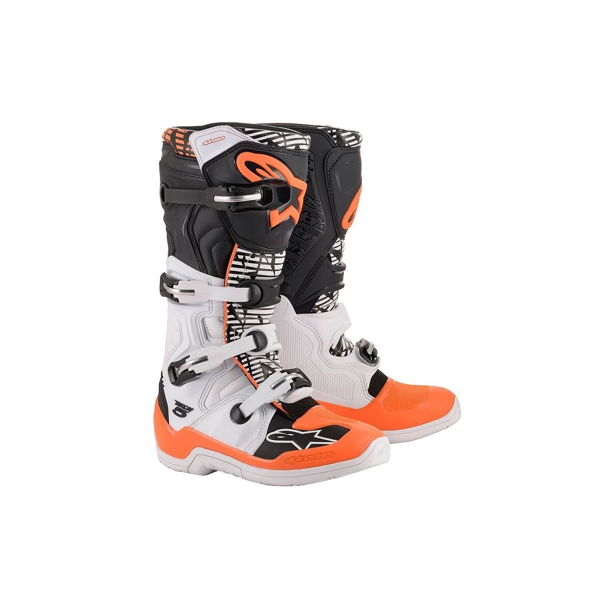 Bottes Alpinestars Tech 5 Blanc Noir Orange Fluo 