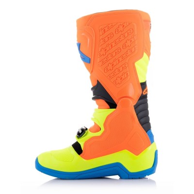 Bottes Alpinestars Tech 5 Orange Fluo Bleu Enamel Jaune Fluo 