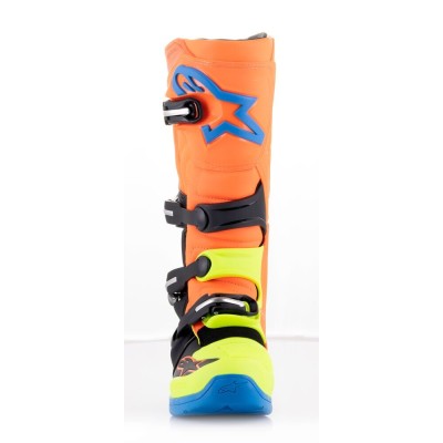 Bottes Alpinestars Tech 5 Orange Fluo Bleu Enamel Jaune Fluo 